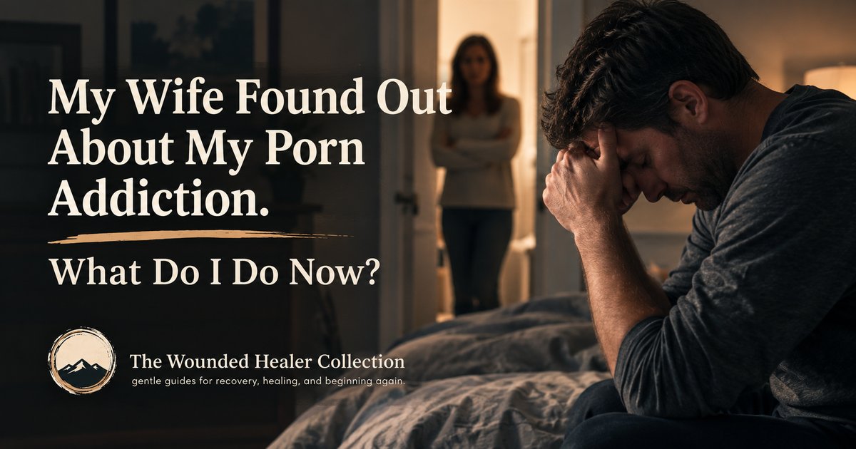 A man sitting on the bed with his head in his hand while his wife stands in the doorway
